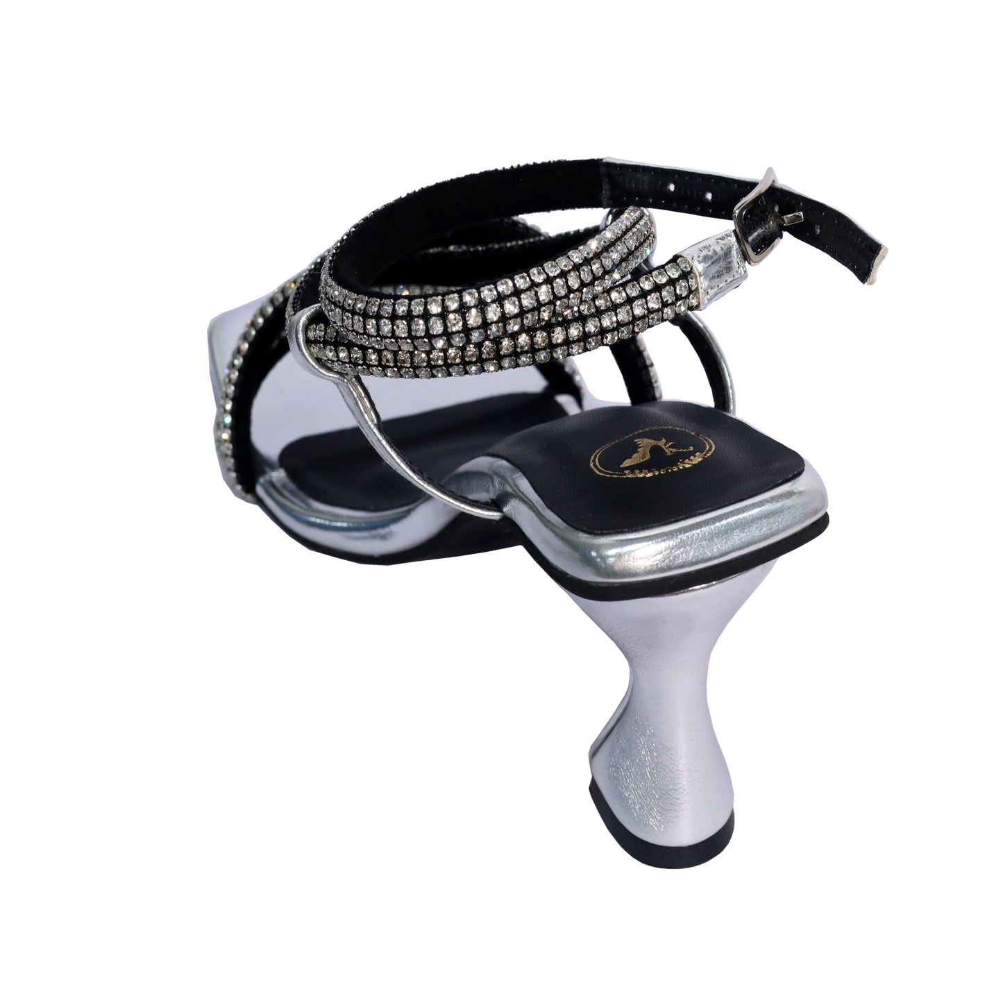 Silver Berry Pro Heels for Women – Open Toe with Buckle Closure