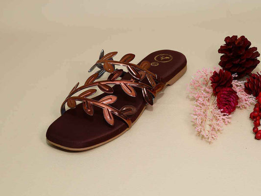 Brown Leafy Flats