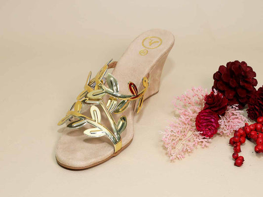Gold Leafy Half Wedge