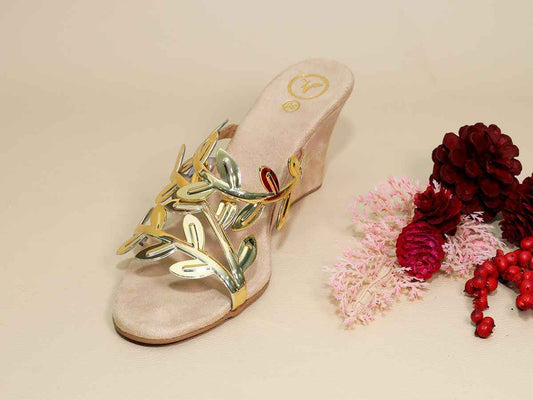 Gold Leafy Half Wedge