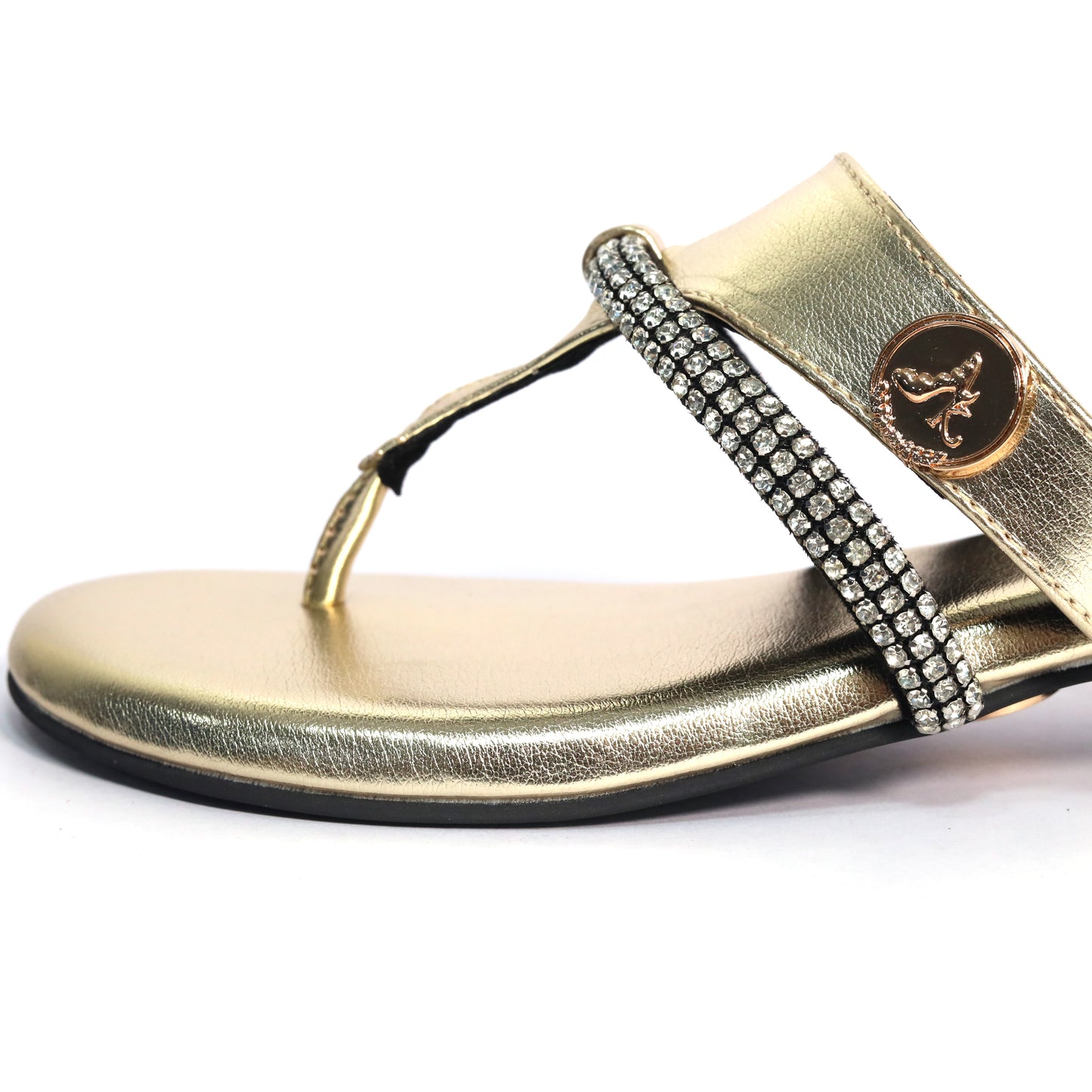 Orbit Gold Open Toe Heels for Women