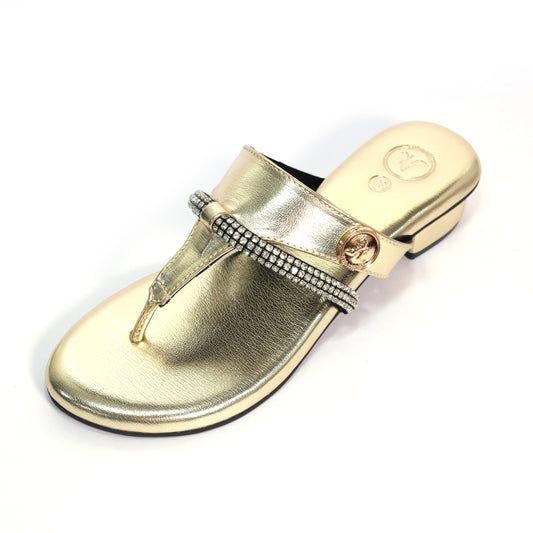 Orbit Gold Open Toe Heels for Women