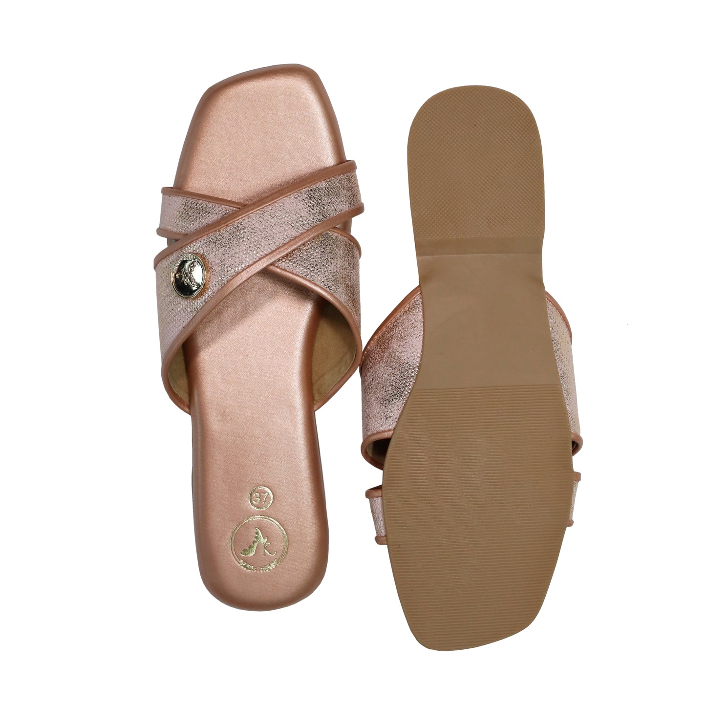 Pink Vegan Faux Leather Pastel Logo Flat