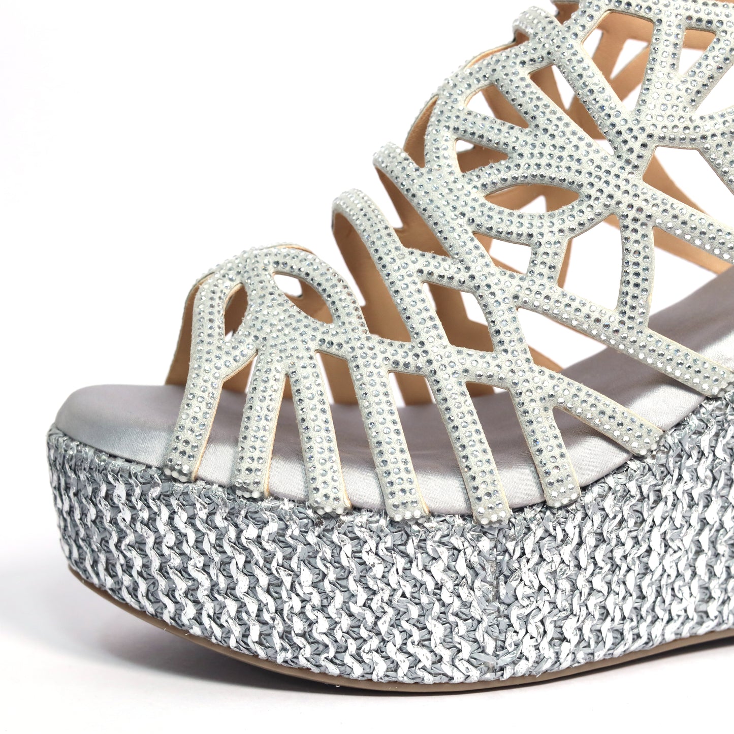 Women's Giorgia Grey Wedge Sandals – Open Toe, Vegan Faux Leather