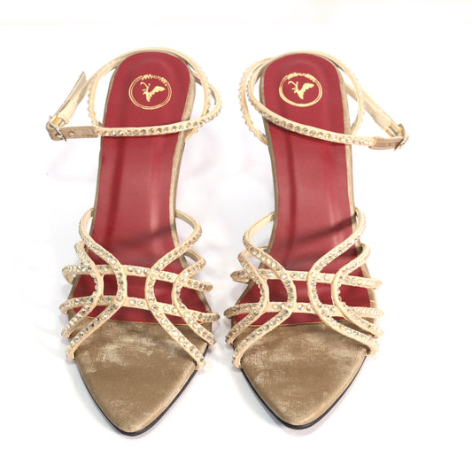 Beige Buckle Strap Heels for Women – Dono Open Toe Design