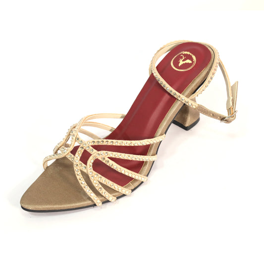 Beige Buckle Strap Heels for Women – Dono Open Toe Design