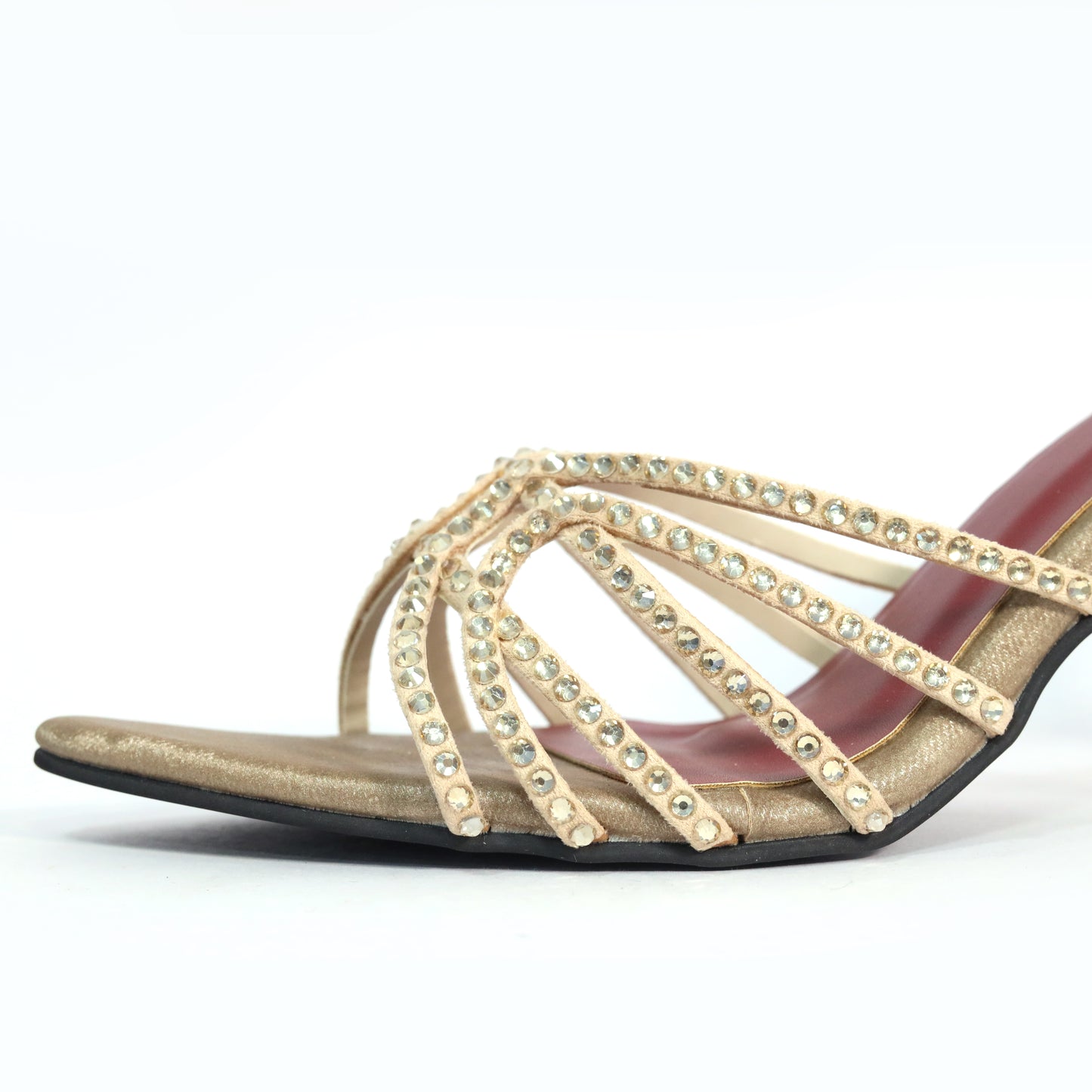 Beige Buckle Strap Heels for Women – Dono Open Toe Design