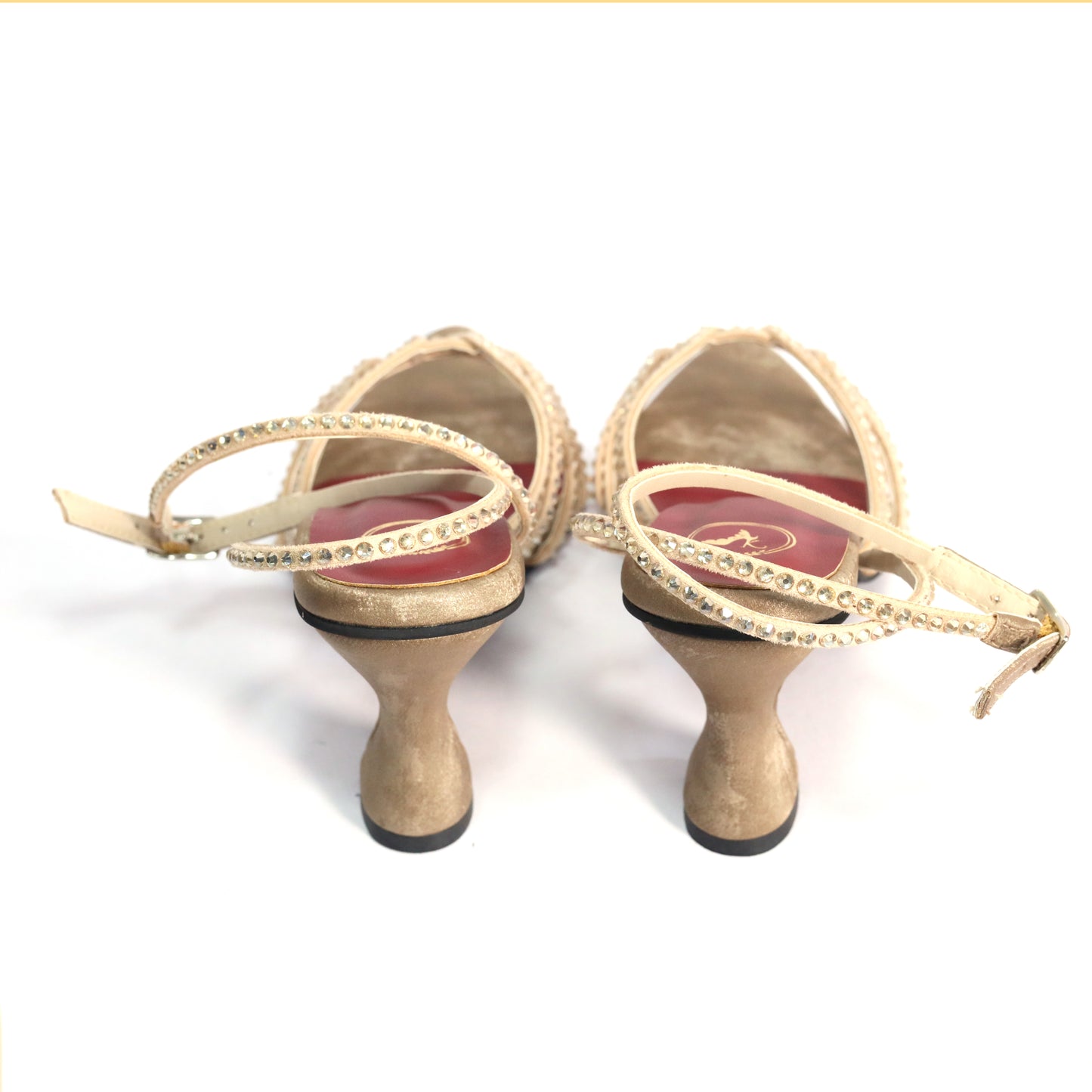 Beige Buckle Strap Heels for Women – Dono Open Toe Design
