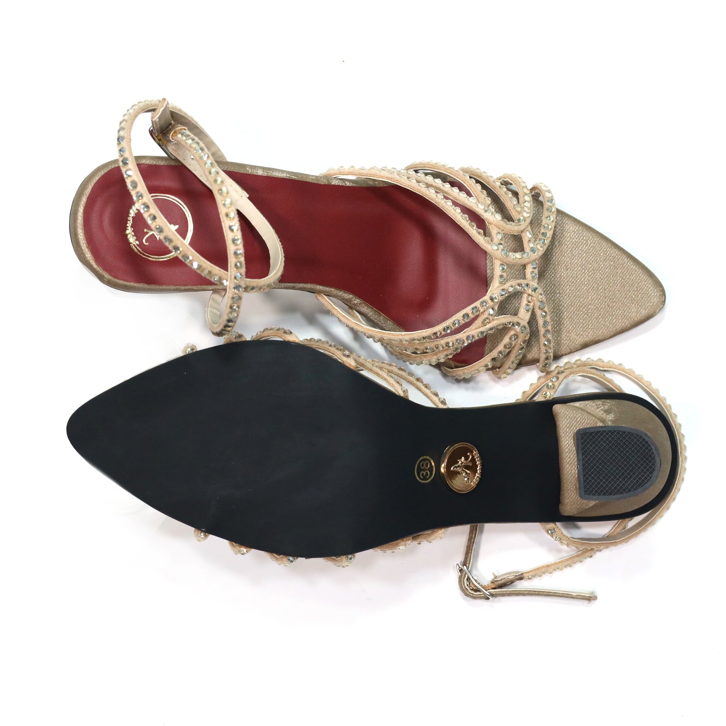 Beige Buckle Strap Heels for Women – Dono Open Toe Design