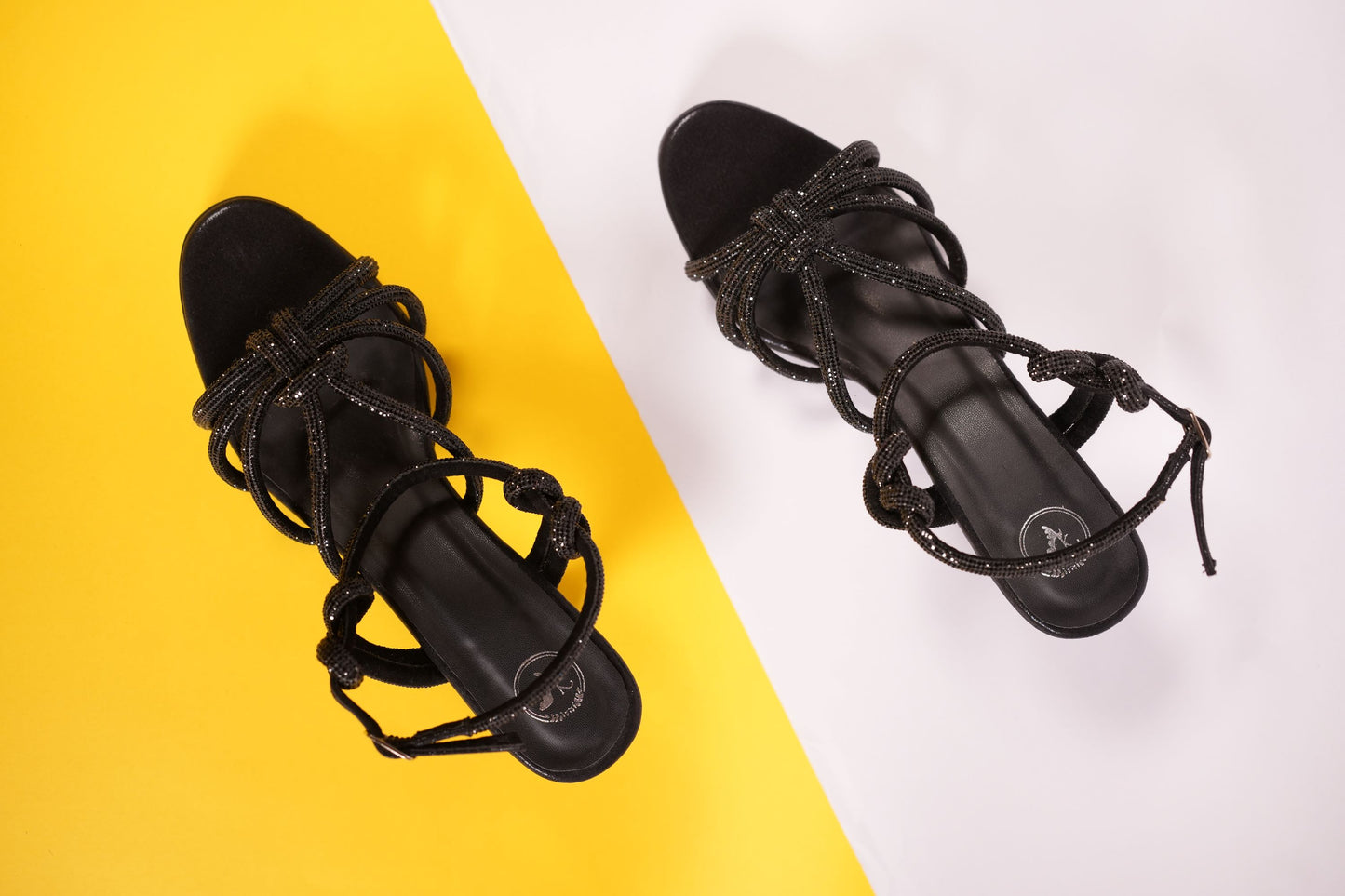 Miss D Black Open Toe Heel Sandal