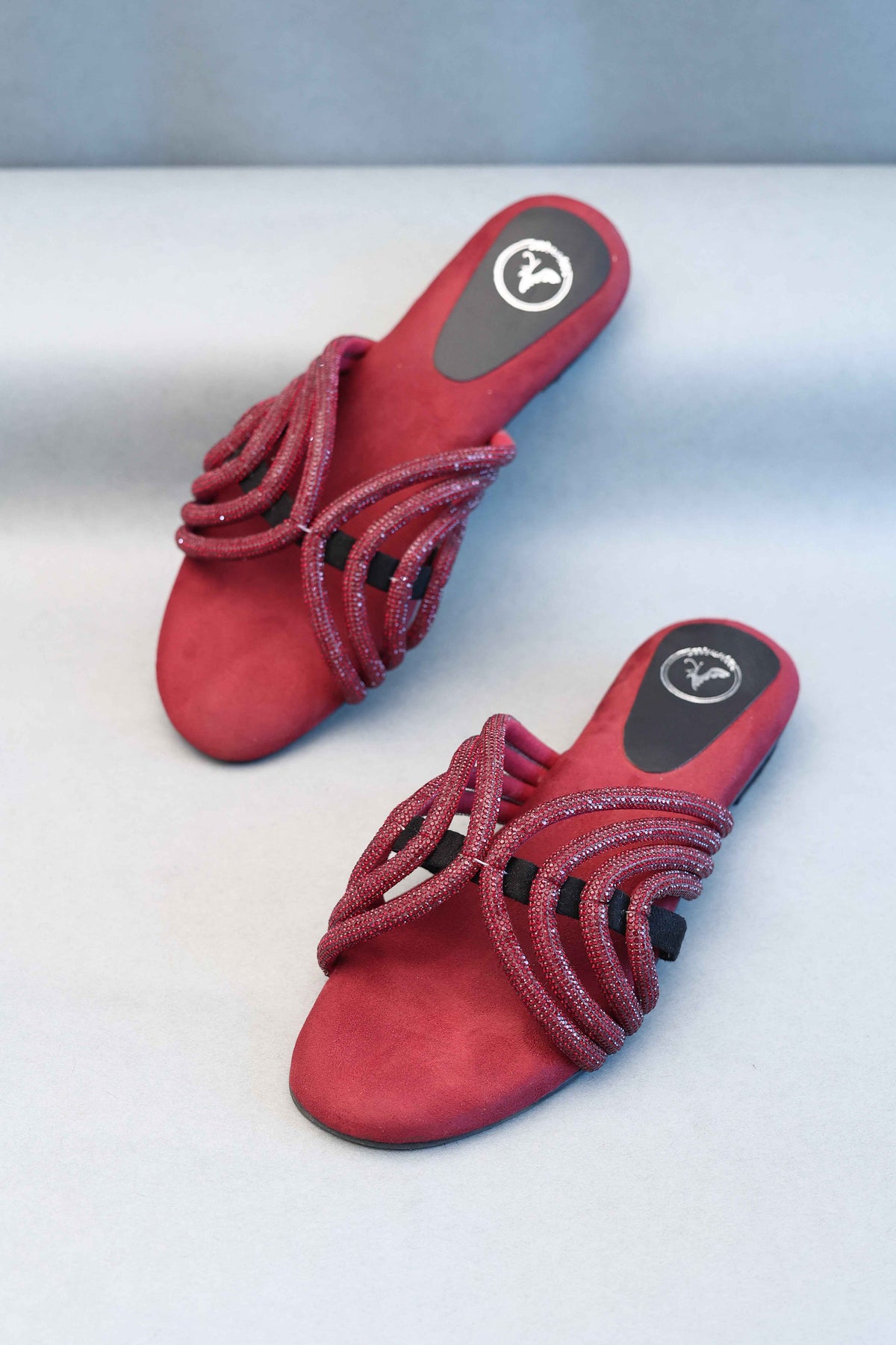 Ruby Red Open Toe Kitten Heel Sandal