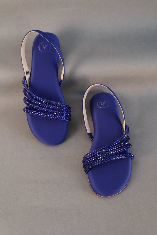 Blue Flats Blooming Sandal