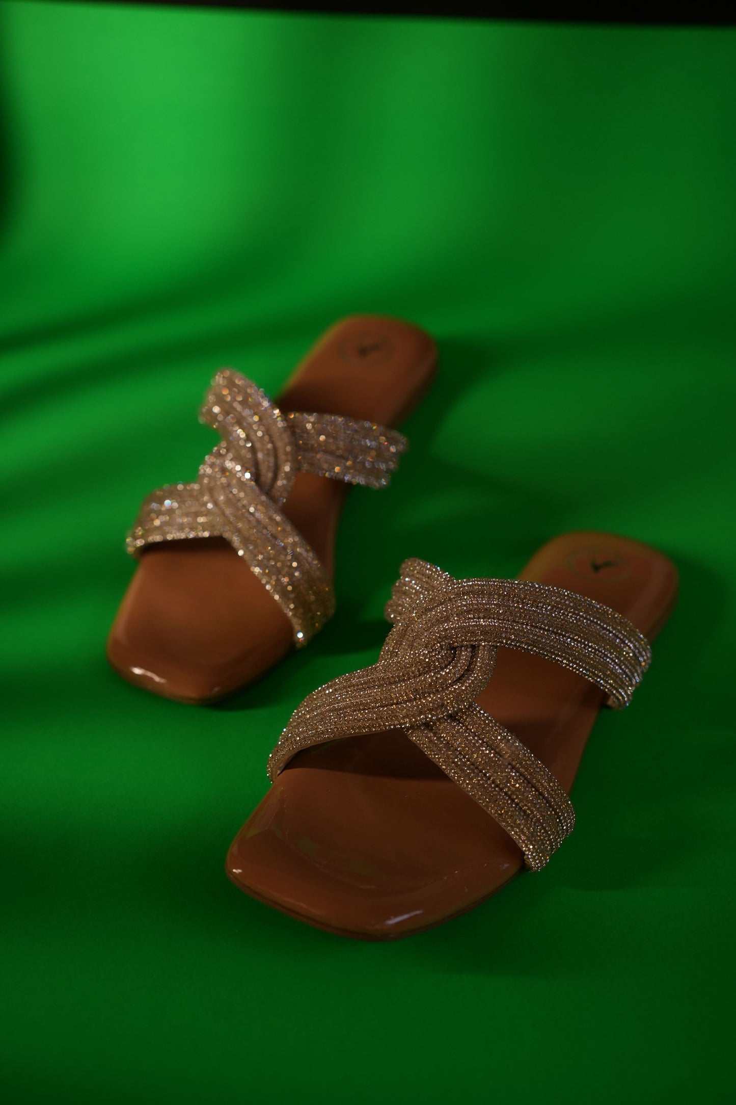 Gold String Nude Base Sandals