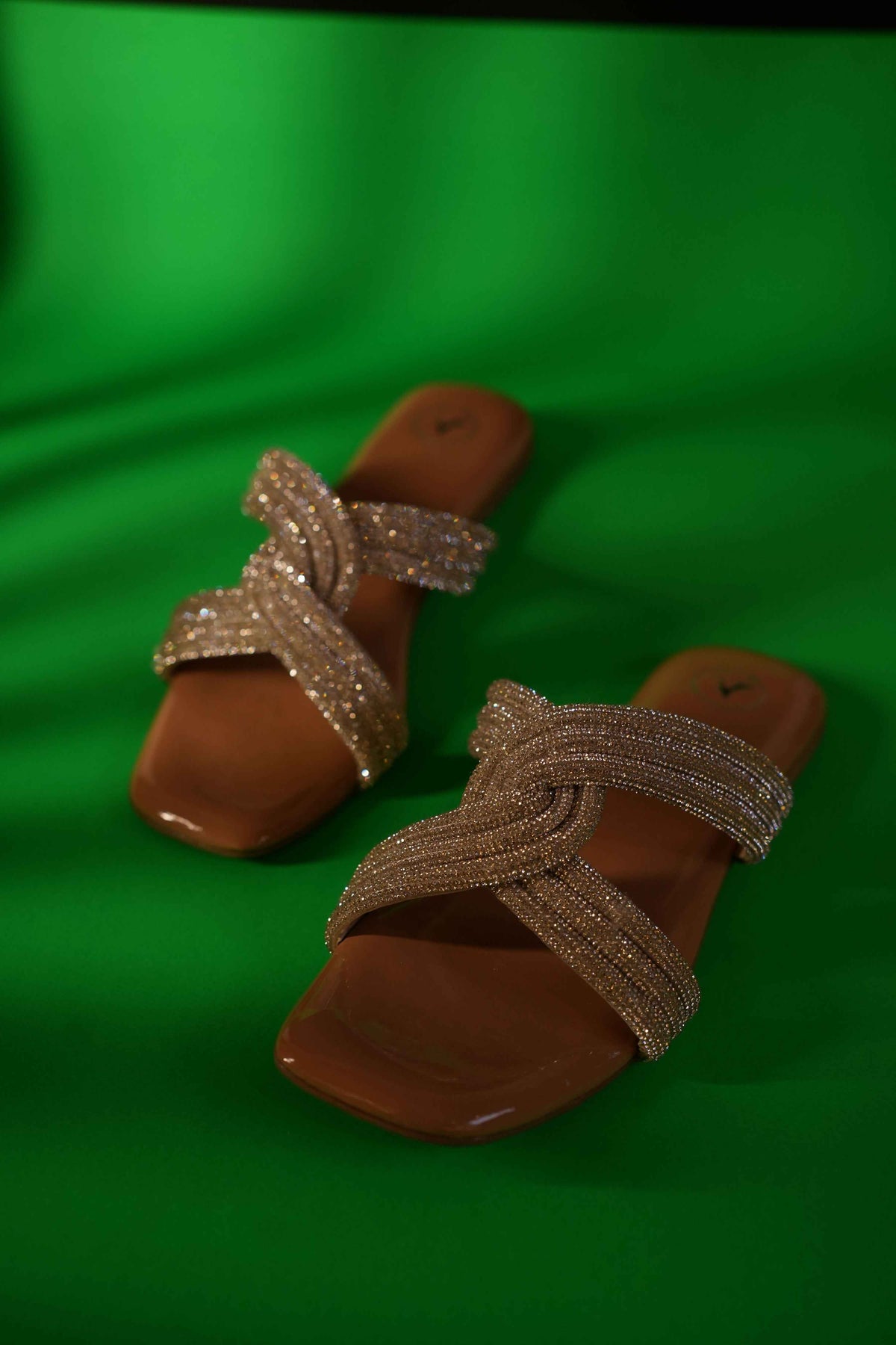 Gold String Nude Base Sandals