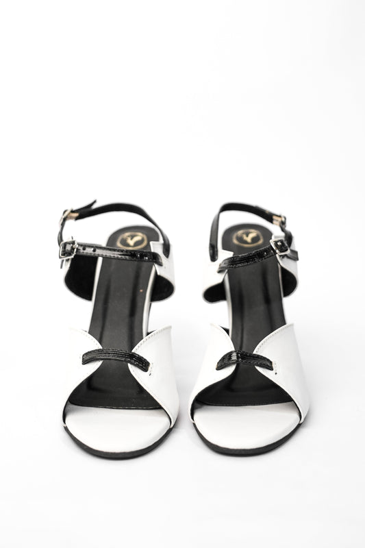 White Open Toe Narrow fit Jacky Heels