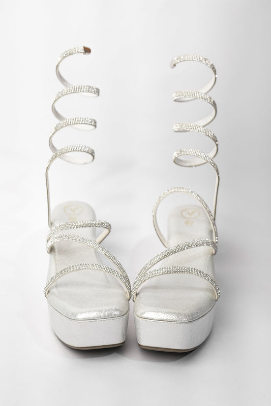 Silver Open Toe Spring Sunshine Wedge