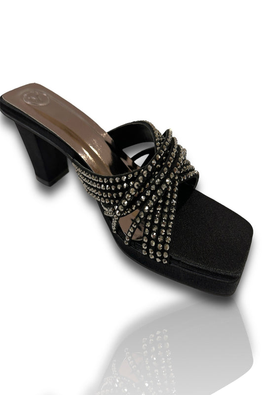 Black Julle Open Toe Heels