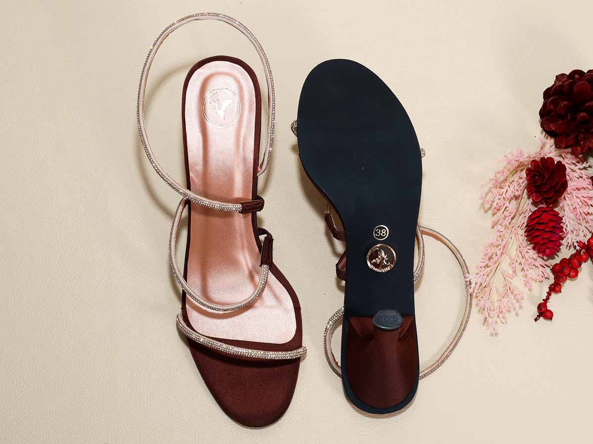 Berry Rose Gold Brown Pencil Heel