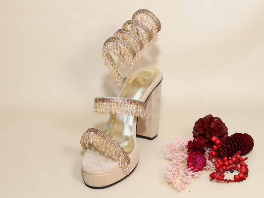 Glitz Gold Spring Leaved Elevation Heel