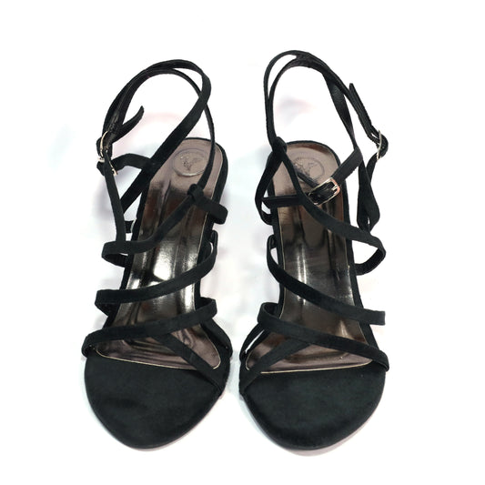 Women's Black Heels – Shilpa Open Toe Sandals with Buckle Strap