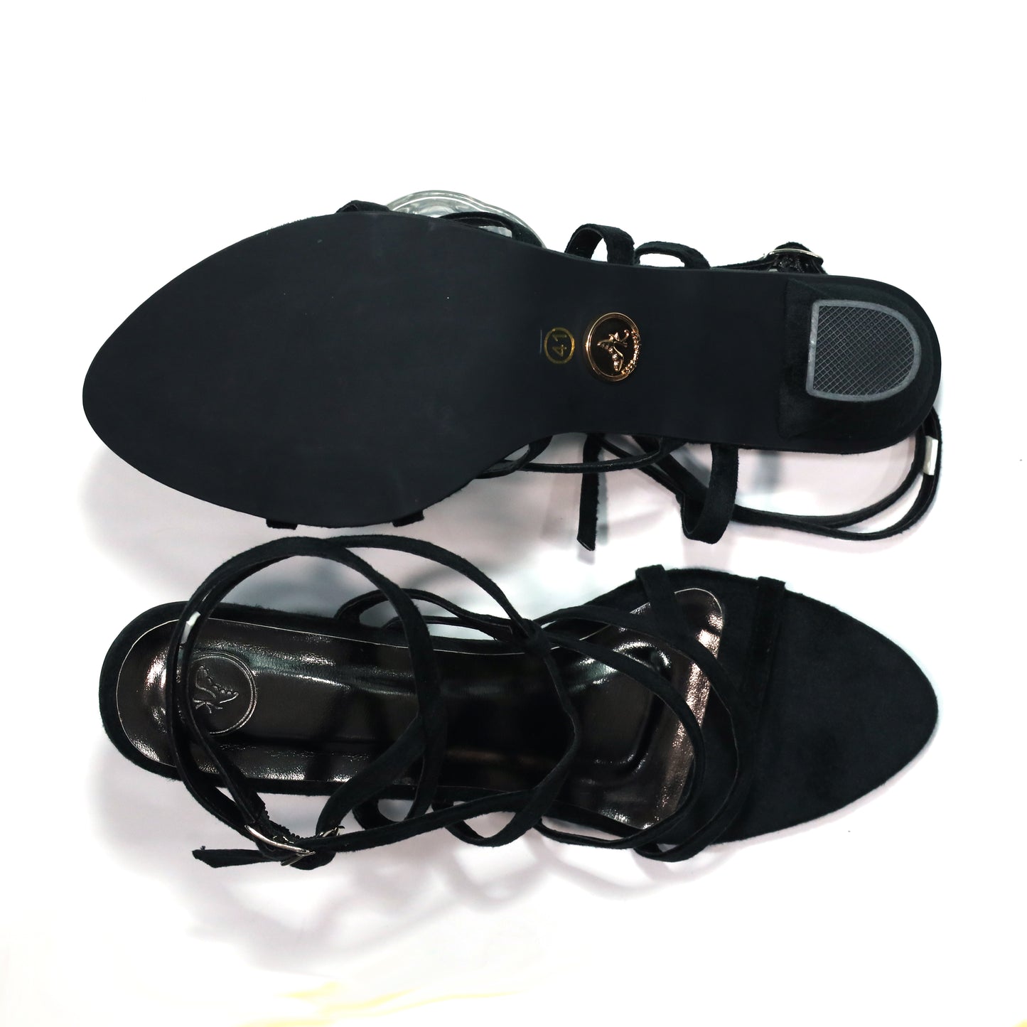 Women's Black Heels – Shilpa Open Toe Sandals with Buckle Strap