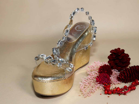 Silver Chunky Rocks Wedge