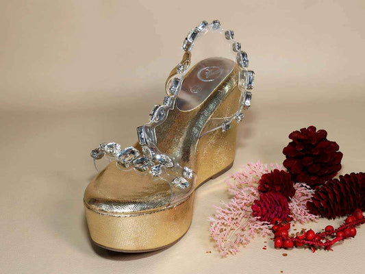 Silver Chunky Rocks Wedge