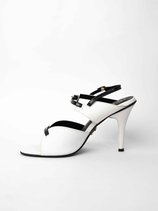 White Open Toe Narrow fit Jacky Heels