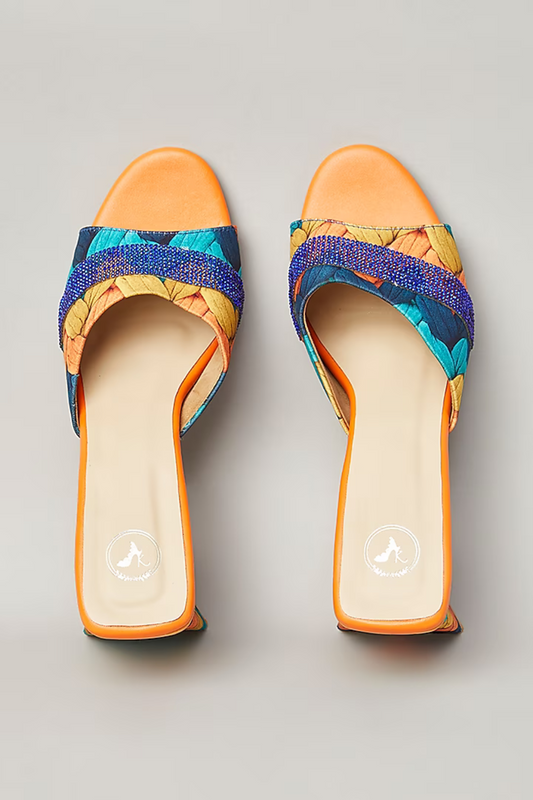Orange POP Colour Open Toe Heel Sandal
