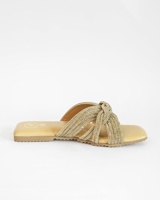 Nude Open Toe Slip-on closure Twister Flats