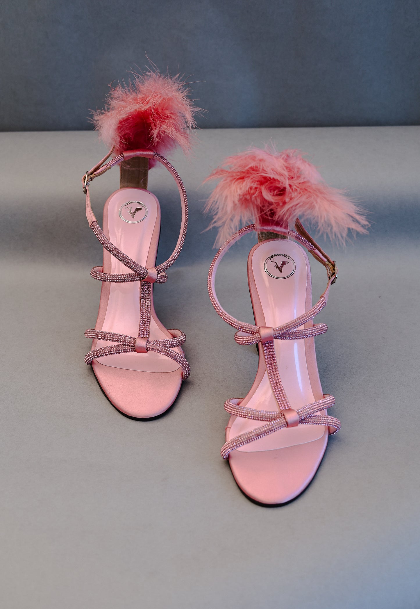 Pink Candy Fur Open Toe Heel Sandal