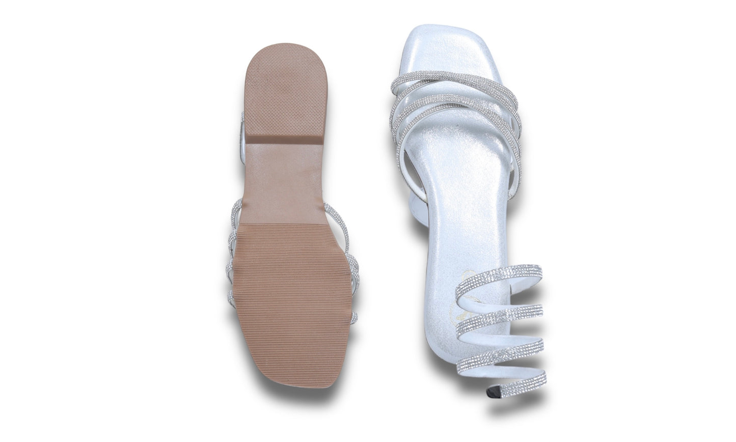 Silver Spring Open Toe Slip on Flats