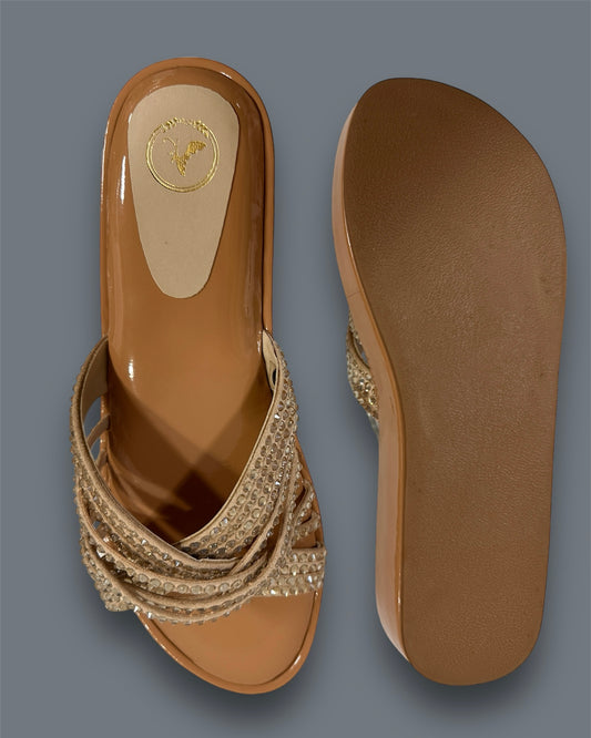 Beige Julle Open Toe Wedge