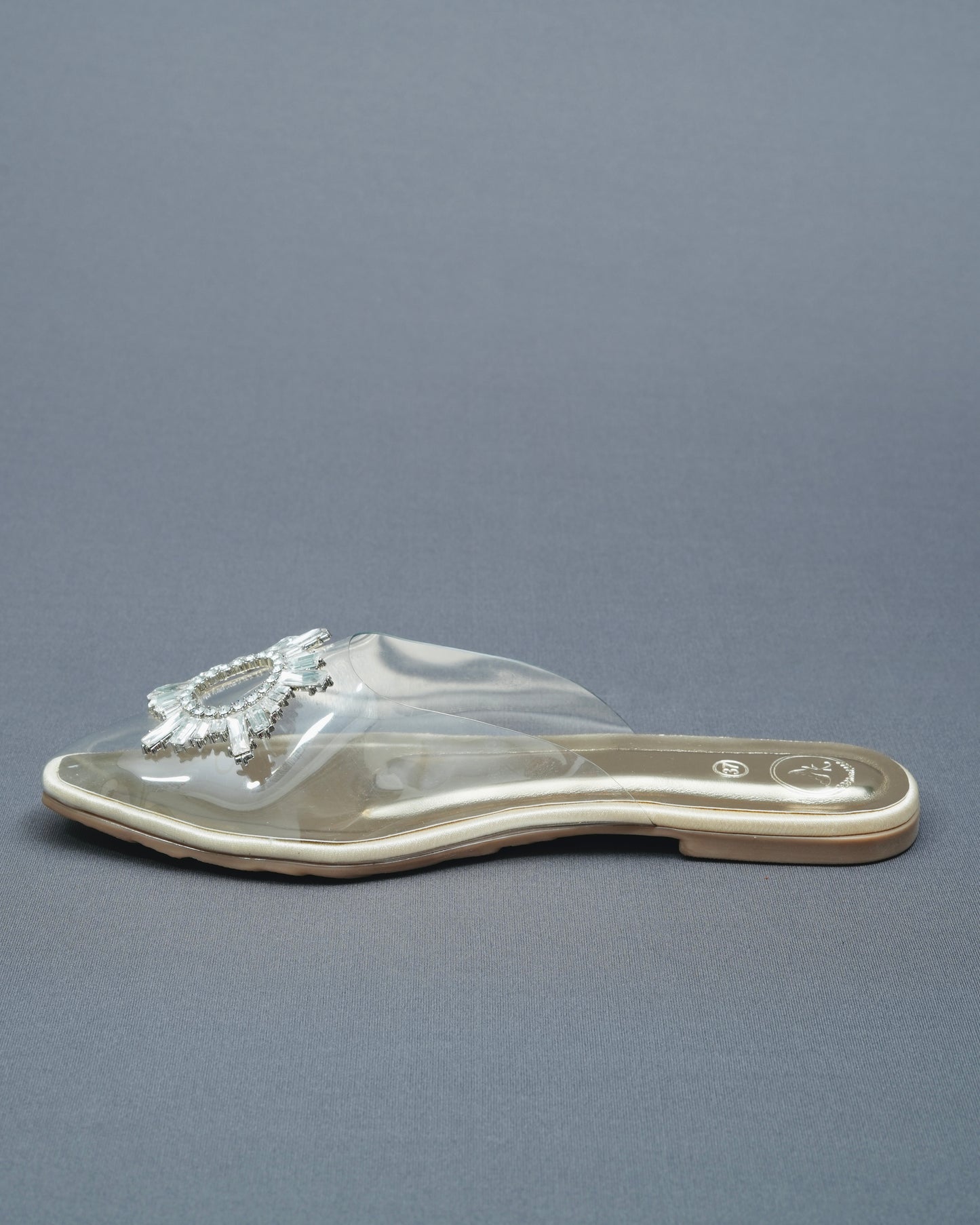 Close Toe Faux Leather Gold star Flats