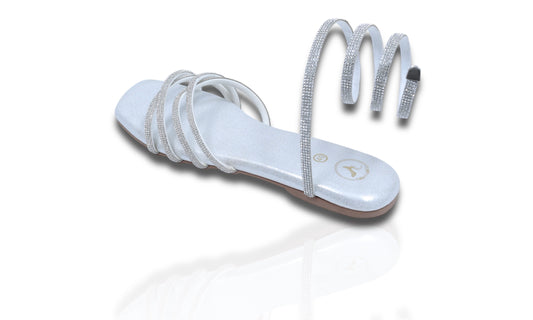 Silver Spring Open Toe Slip on Flats