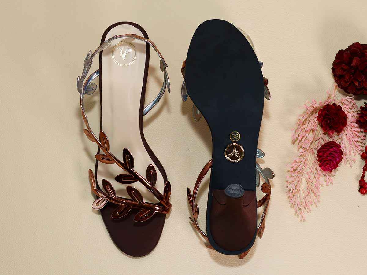 Brown Leafy Heel