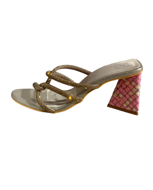 Unicorn Gold Open Toe Heel Sandal