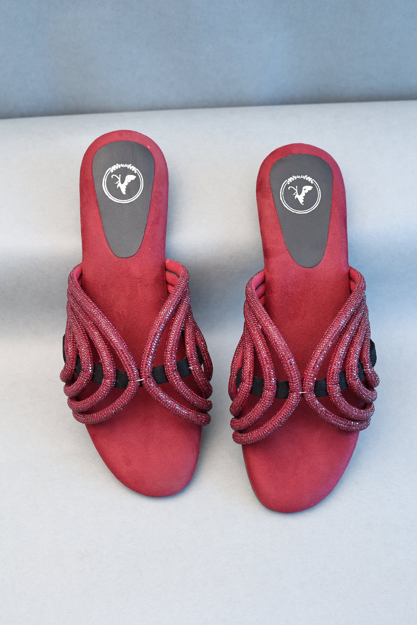Ruby Red Open Toe Heel Sandal