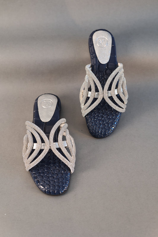 Blue Open Toe Heel Sandal