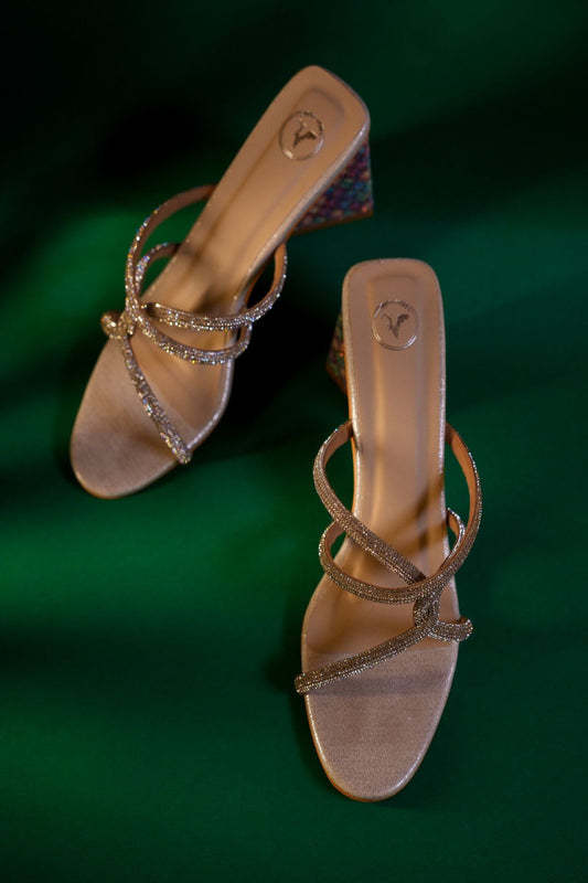 Unicorn Silver Open Toe Heel Sandal