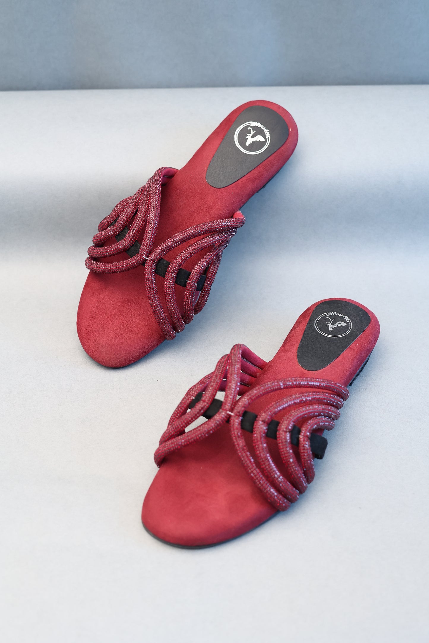 Ruby Red Open Toe Heel Sandal