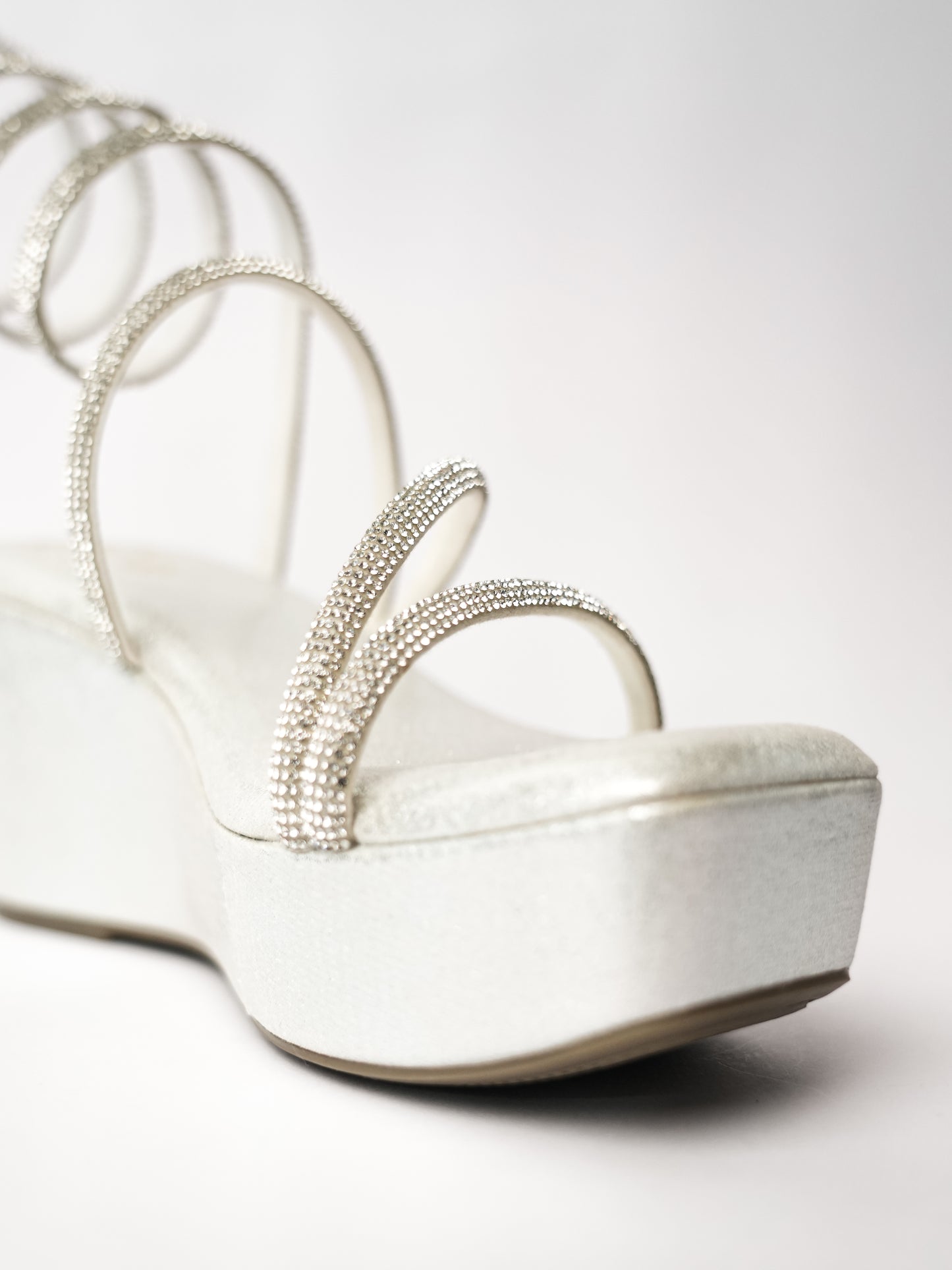 Silver Open Toe Spring Sunshine Wedge