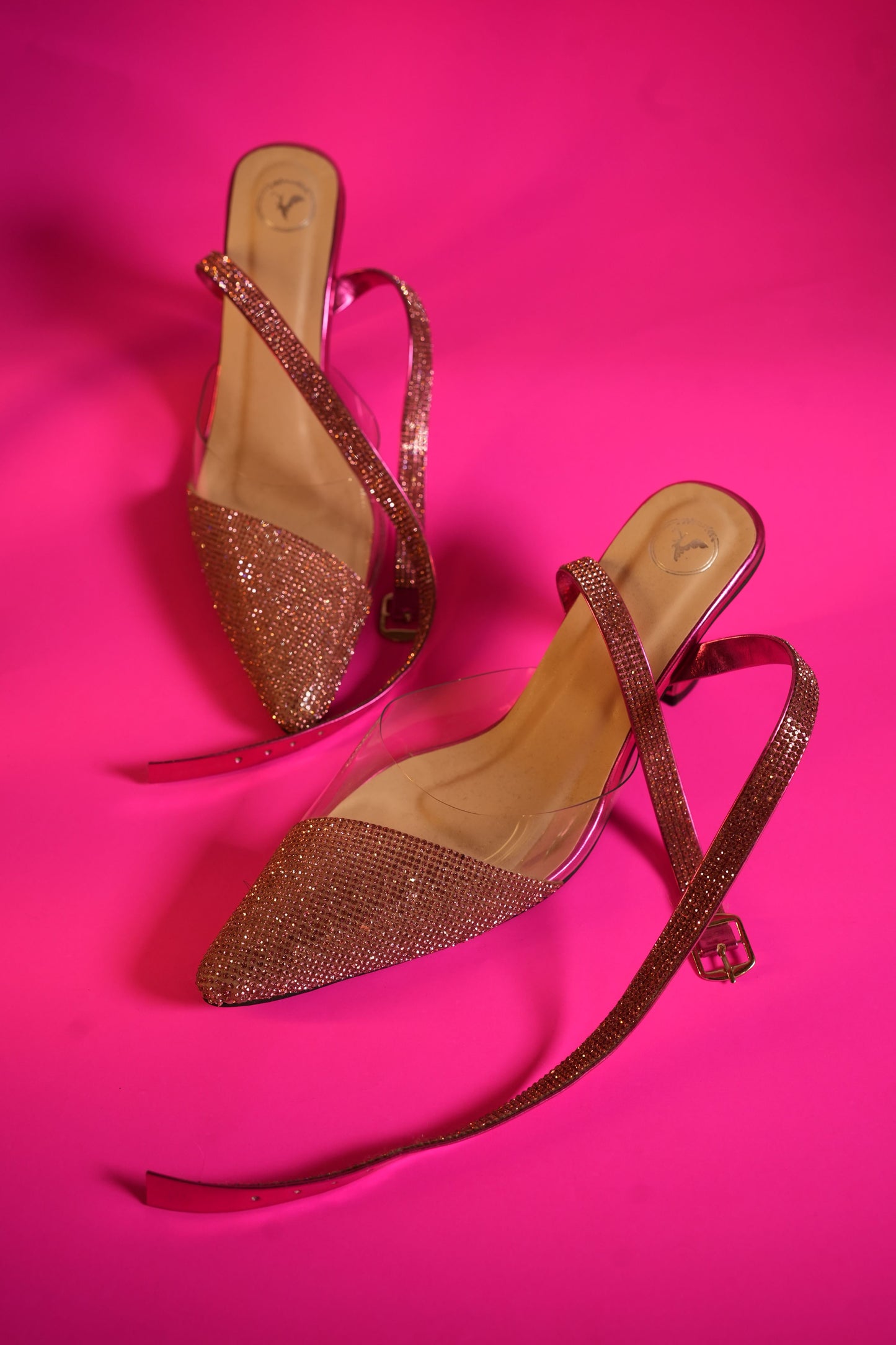 Pink Sleek Cheek Pointed Toe Heel Sandals