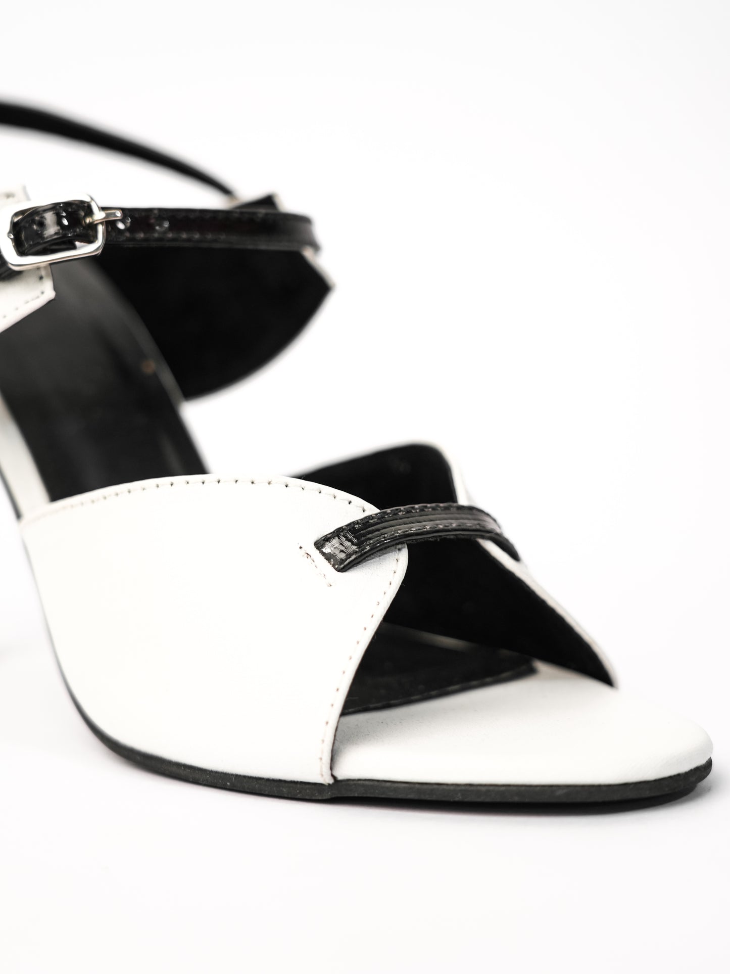 White Open Toe Narrow fit Jacky Heels