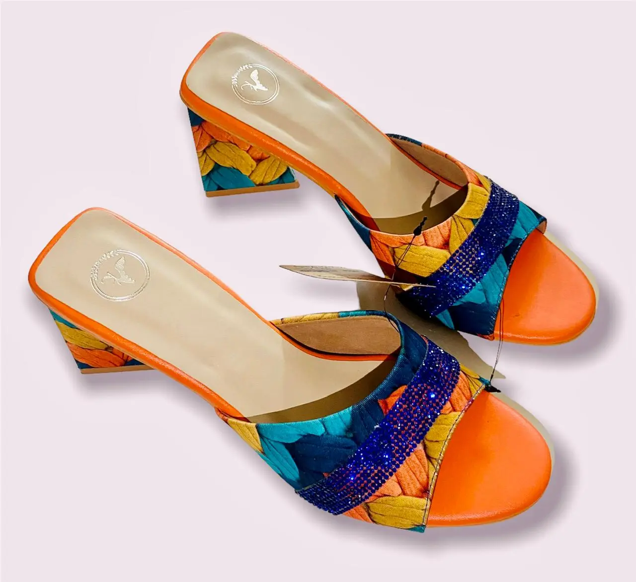 Orange POP Colour Open Toe Heel Sandal