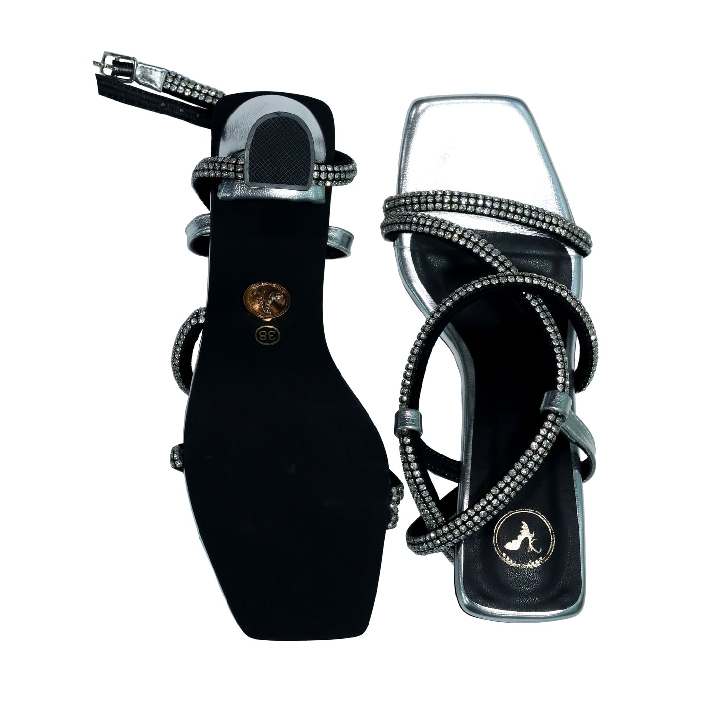 Silver Berry Pro Heels for Women – Open Toe with Buckle Closure