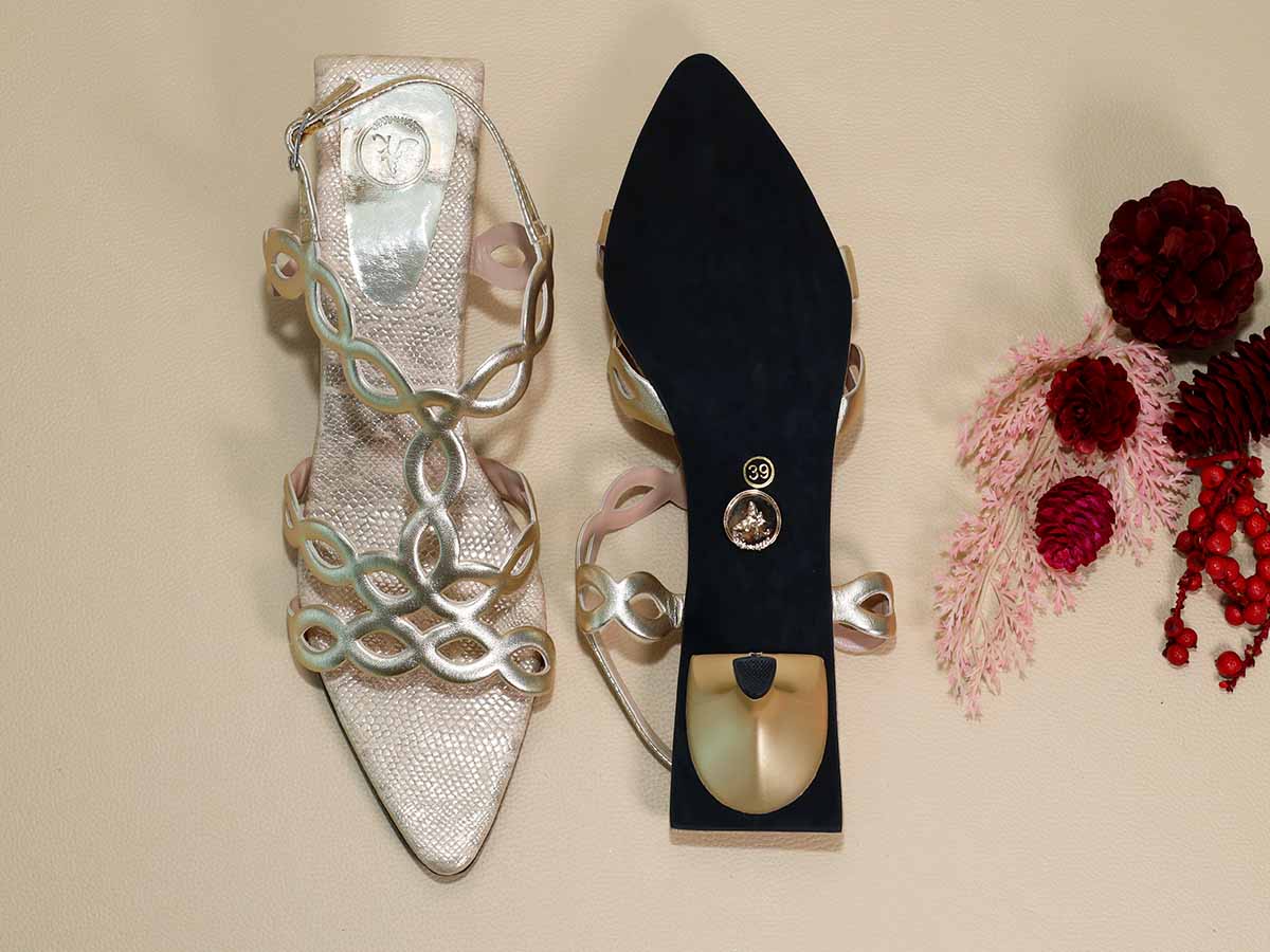 Infinity Gold Kitten Heel