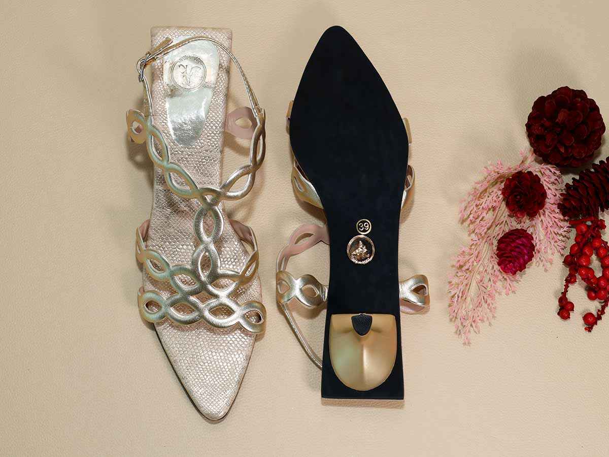 Infinity Gold Kitten Heel
