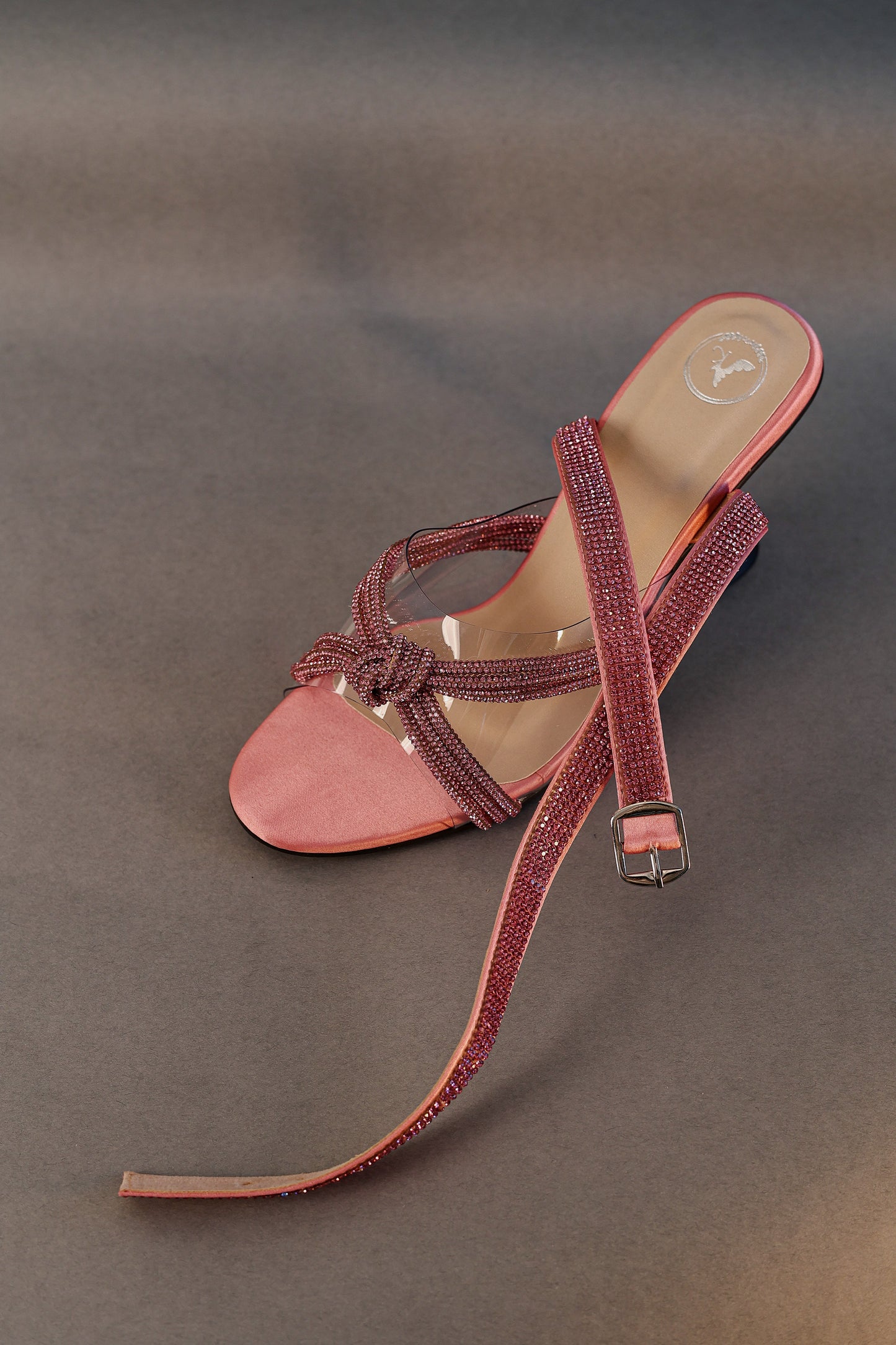 Knotty Pink With Strap Heel Sandals
