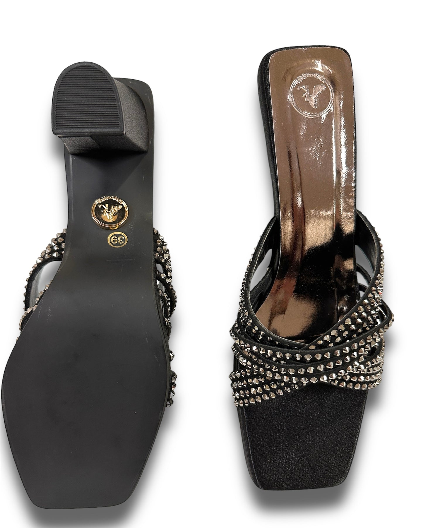 Black Julle Open Toe Heels